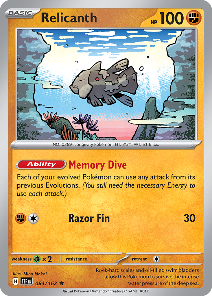 Temporal Forces Non - Holo Relicanth #84/162